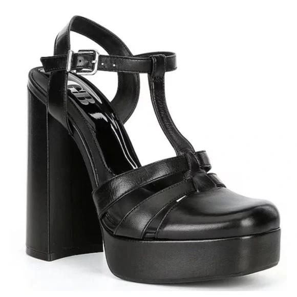 NEW GB Mem-Ories T-Strap Platform Pumps in Black - Picture 1 of 1